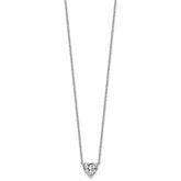 14k White Gold 2 1/2 carat Lab Grown Diamond VS+ F+ Heart Complete 18 inch Four Prong Pendant Necklace